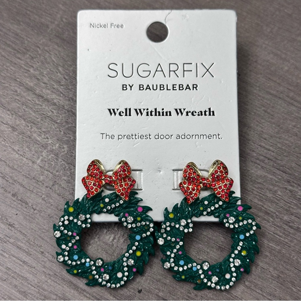 SUGARFIX by BaubleBar Festive Well Within Wreath Earrings